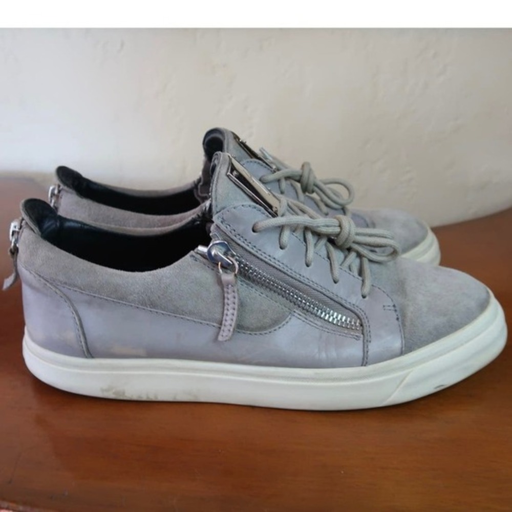 Giuseppe Zanotti Sloan Mens 43 Or‎ 10 Grey Suede Zip Up Sneakers - Picture 3 of 7